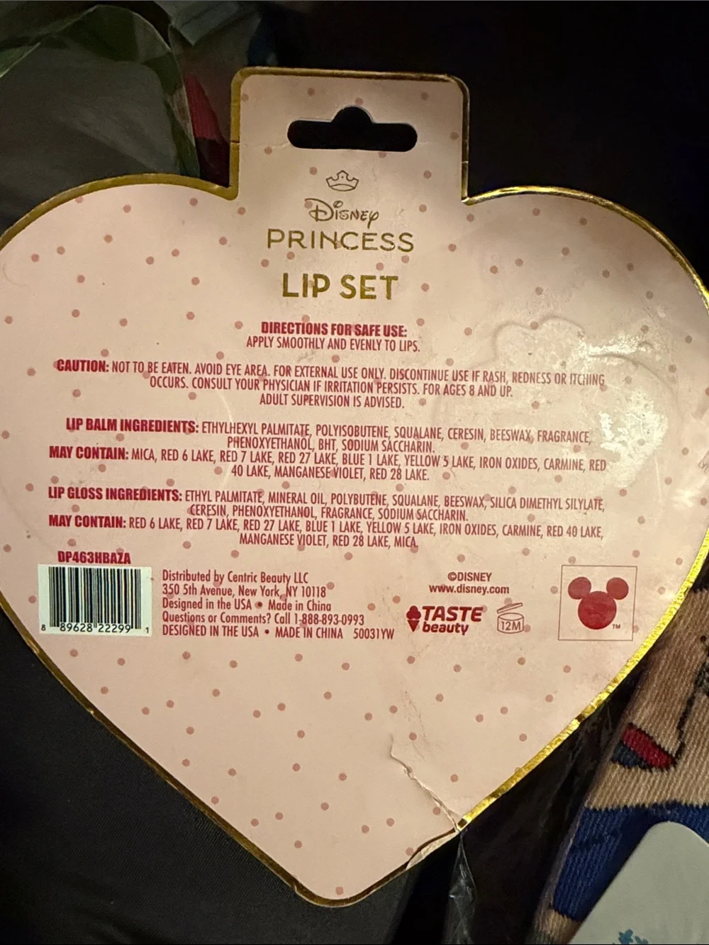 Disney Snow White Lip Balm & Character Socks - Pink, Red, Peachn